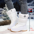 Botas de Neve de Inverno para Mulher - Botas Térmicas Isoladas para Clima Frio com Sola TPR Antiderrapante, À Prova de Vento e de Alta Qualidade - Botas de Meia-Perna para Clima Frio com Palmilha Acolchoada