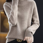 Chic High-Neck Women's Knit Sweater - Soft & Warm Essential