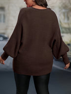 Blusa Feminina Plus Size Elegante, Pullover de Gola V em Malha, Presente para Halloween, Natal e Dia dos Namorados