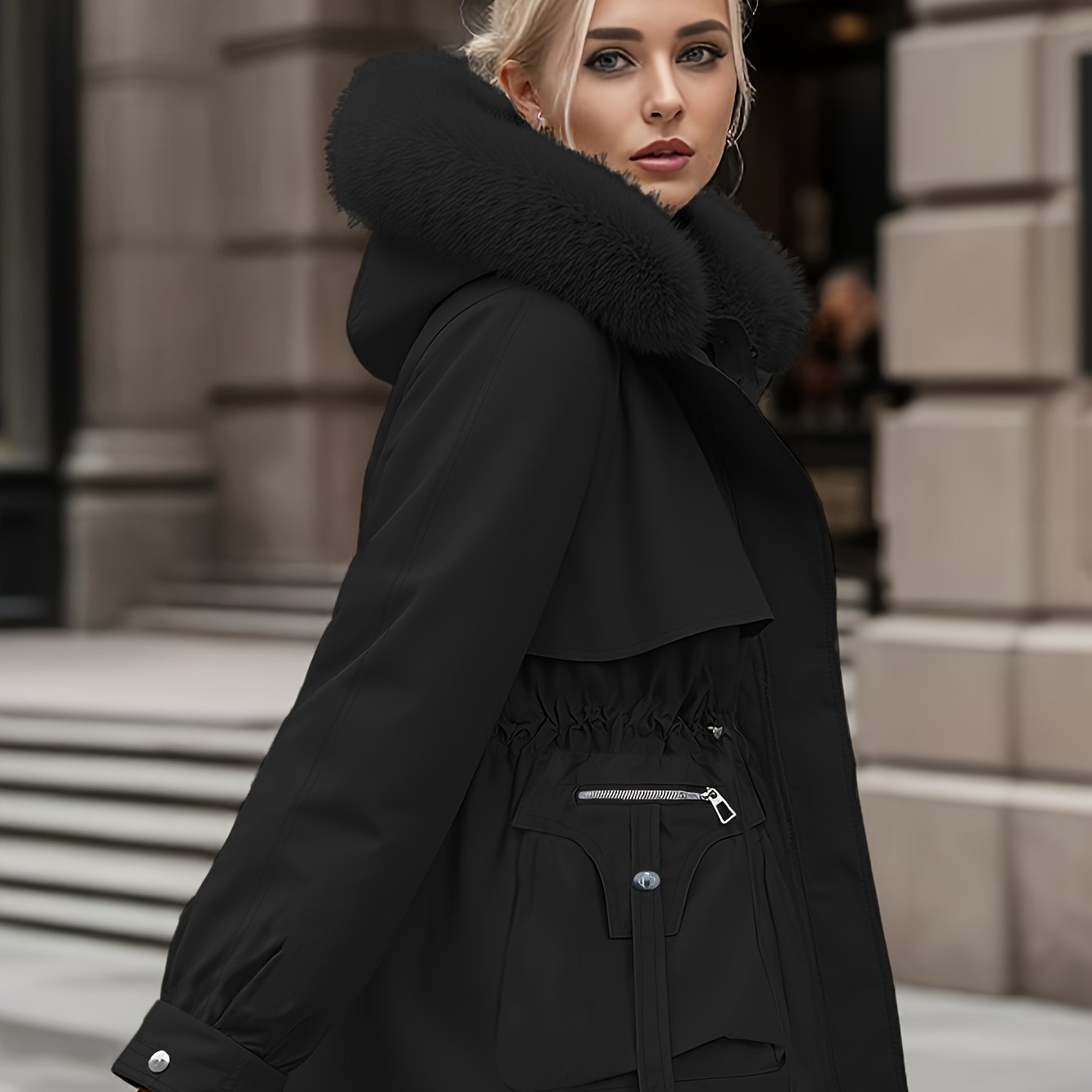 Thermal Winter Coat for Women with Wool Lining