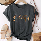 Chic Heart Print Women's T-Shirt - Effortless Elegance