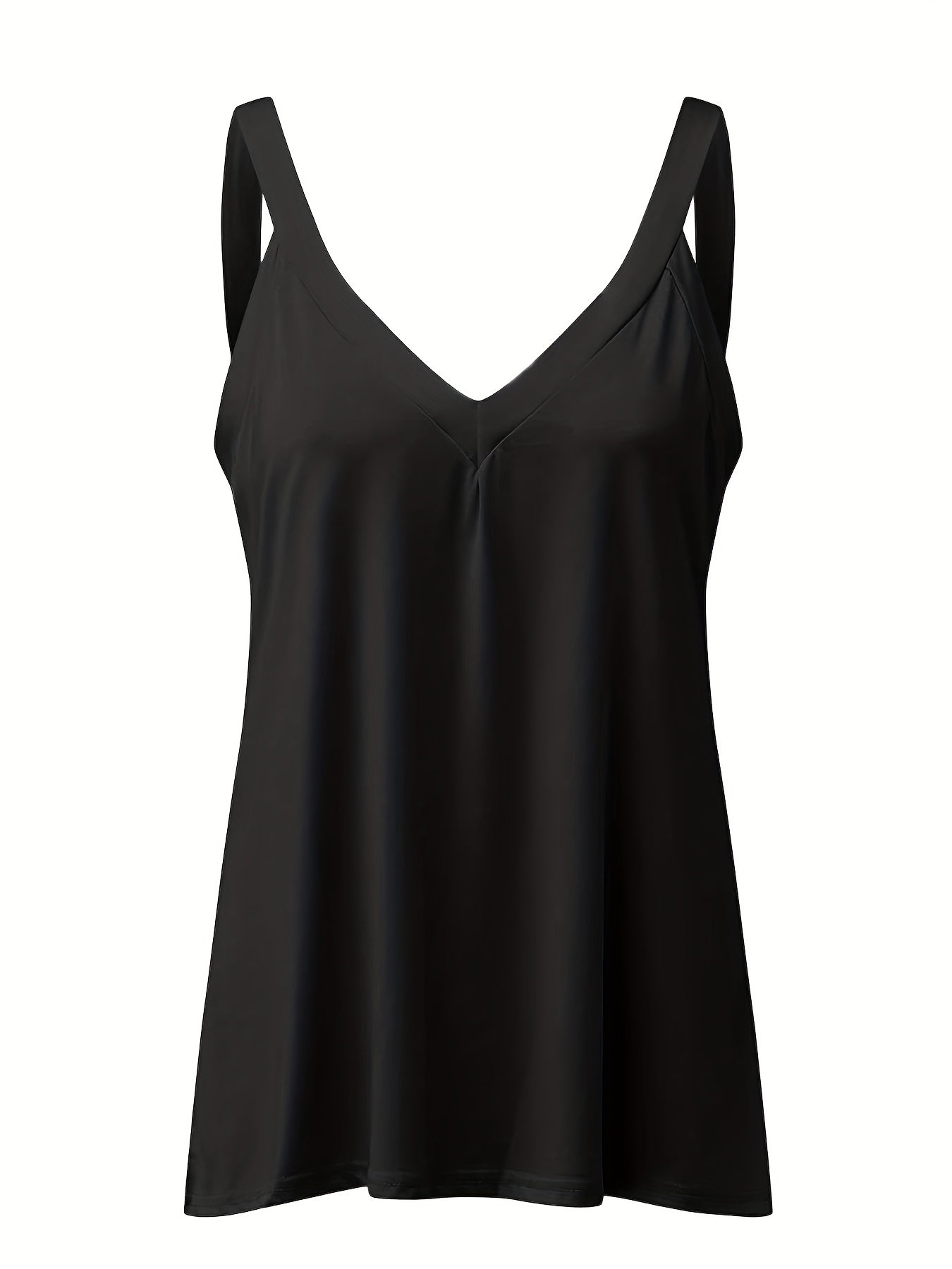 Top de tanque com decote em V sólido, top de tanque sem mangas e sexy para o verão, roupas femininas