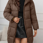Elegant Hooded Long Winter Coat for Women