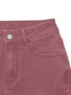 Jeans de ganga desbotados e de lavagem clara para mulher - Calças de perna reta sem elasticidade com design clássico de cinco bolsos, roupa para todos os dias e formal para todas as estações, jeans compridos de estilo streetwear para mulher, roupa versátil, roupa casual, costura de qualidade