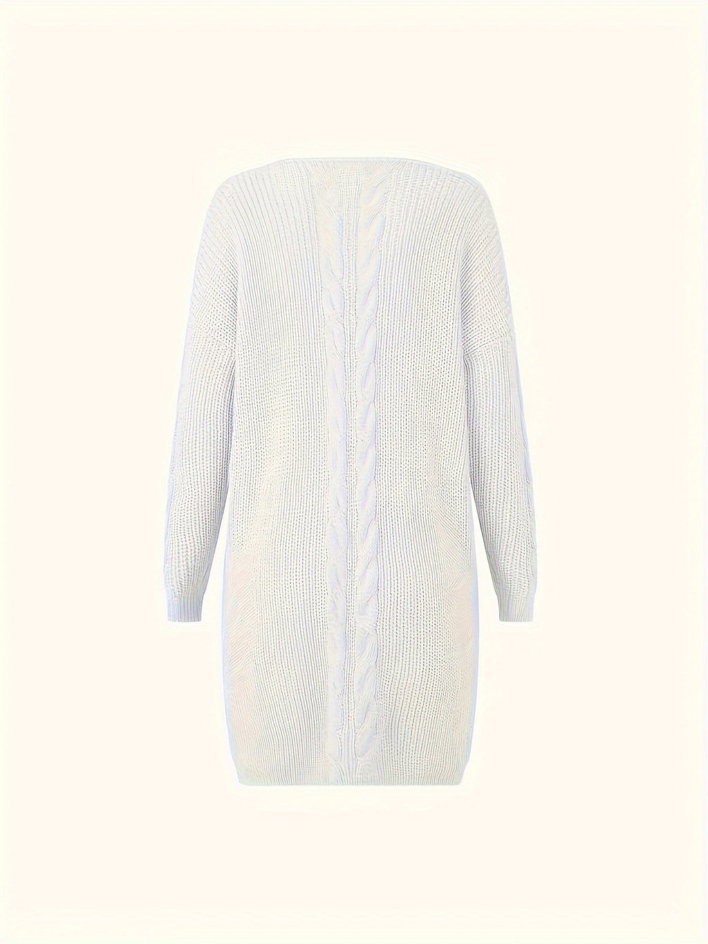 Suéter Casual de Manga Longa com Decote em V para Mulheres Plus Size