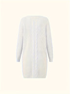 Suéter Casual de Manga Longa com Decote em V para Mulheres Plus Size