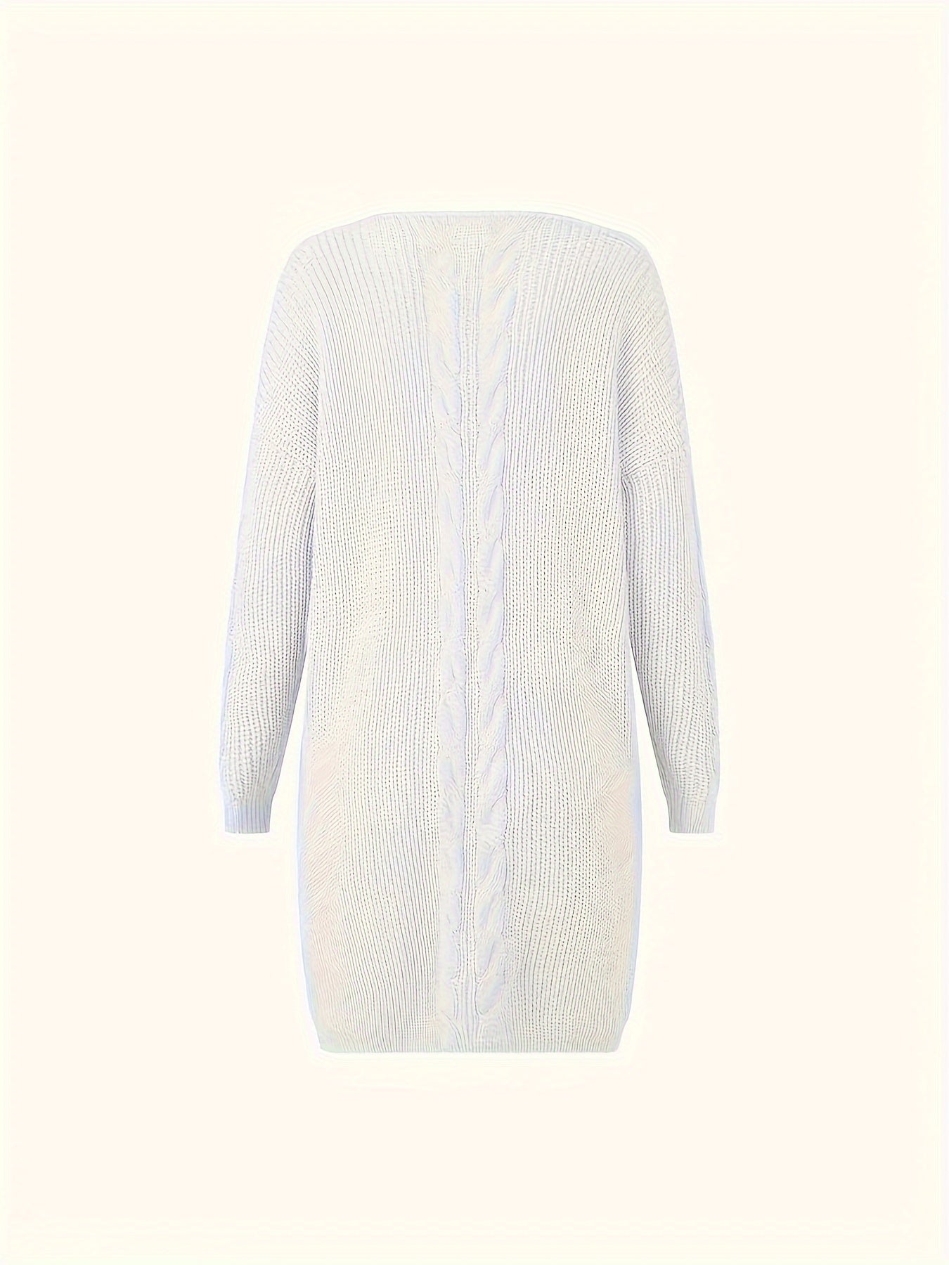 Suéter Casual de Manga Longa com Decote em V para Mulheres Plus Size