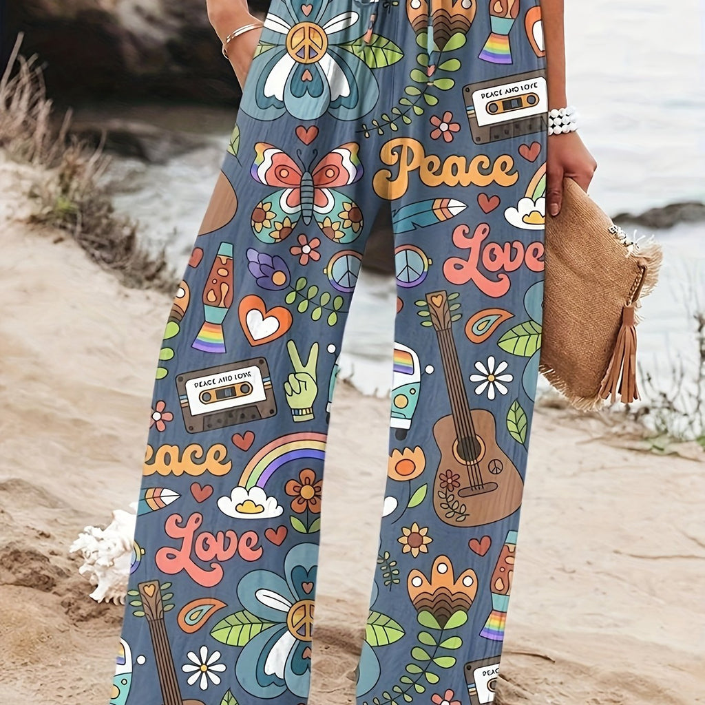 Flowy Printed Wide-Leg Pants for Everyday Comfort