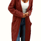 Elegant Hooded Women's Cardigan - Cozy Autumn/Winter Style