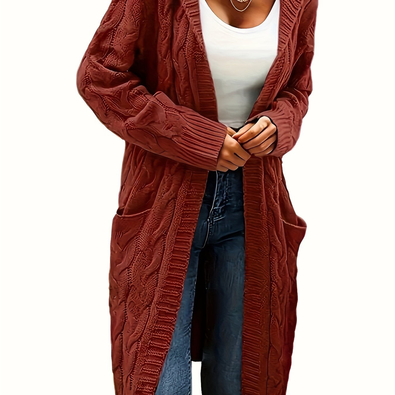Elegant Hooded Women's Cardigan - Cozy Autumn/Winter Style
