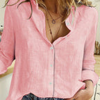 Elegant Long Sleeve Women's Blouse with Ruffle Detail