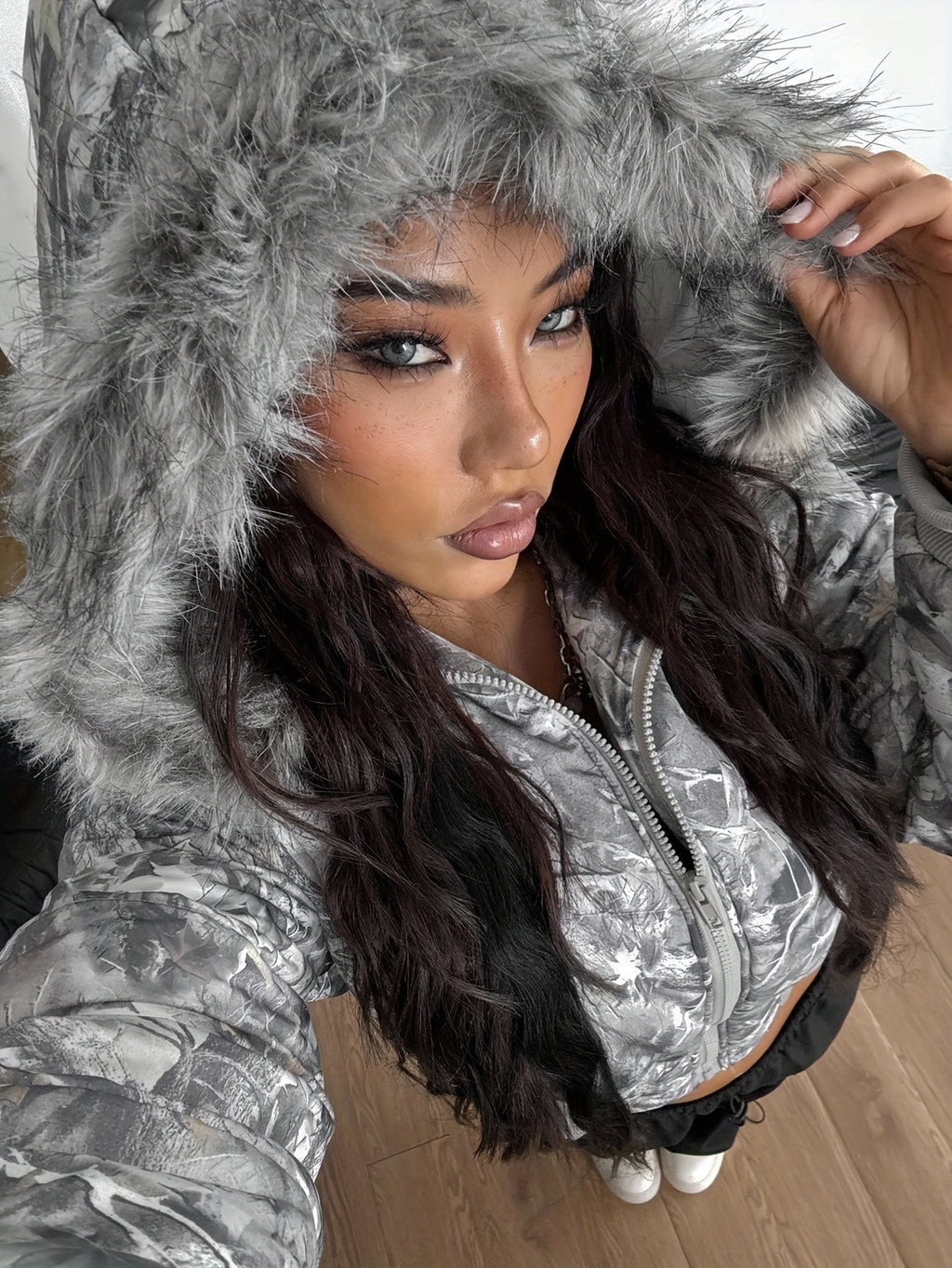 Casaco de Inverno Elegante para Mulher - Casaco de Manga Comprida com Fecho de Zíper Frontal, Tecido Sem Elasticidade, Roupa Exterior Chique para Eventos Diários e Formais - Casaco de Clima Frio de Fácil Cuidado para Mulheres