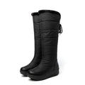Botas de neve brancas para mulheres - Botas de inverno confortáveis até o meio da panturrilha com forro de pele sintética fofa, sola de borracha antiderrapante, salto plano e abertura lateral com fecho de correr para atividades ao ar livre, calçado de inverno | Botas de neve elegantes | Calçado durável