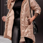 Elegant Hooded Winter Jacket with Zipper
