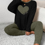 Elegant Heart Loungewear Set - Cozy Minimalist Design