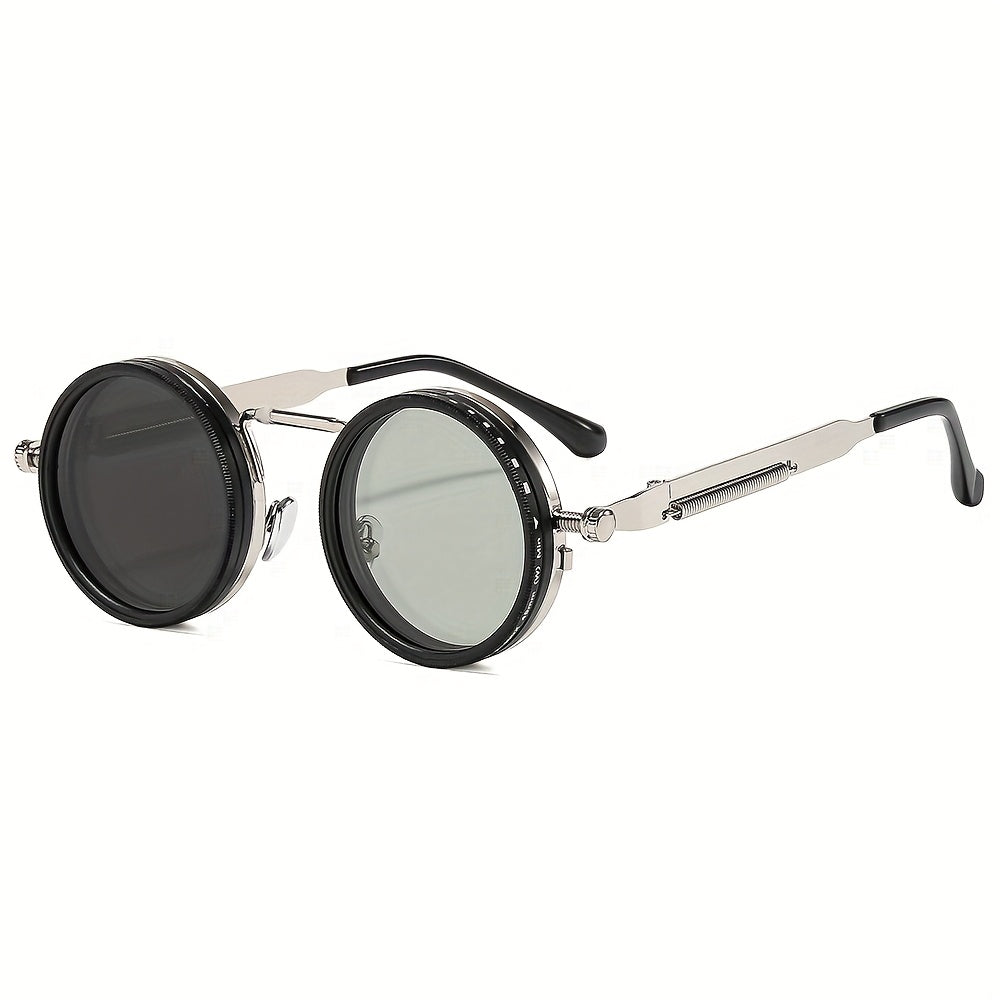 Óculos de Sol Polarizados Rotativos de Moda Punk Clássico com Ajuste de Tonalidade de Nove Níveis, Liga de Alumínio e Magnésio, para Homens e Mulheres, Presente de Natal, Halloween e Páscoa
