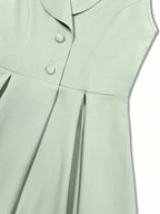 Mint Green Sleeveless Dress - Chic V-Neck with Belt