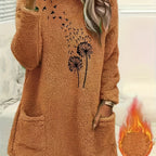 Cozy Dandelion Print Women's Knit Sweater - Autumn Essential