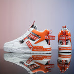 Sapatos de skate de cano alto na moda com graffiti, sapatos casuais confortáveis para homens para caminhadas ao ar livre, jogging e viagens