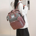 Mala de fraldas leve de grande capacidade para mulheres - Alças de ombro ajustáveis, vários compartimentos, fecho de correr e forro de poliéster para viagens, praia, férias - Cinza, Mala de fraldas, Transportador de acessórios de praia, Acessório de estilo para pais, Fecho de correr durável