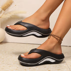 Sandálias de Plataforma Slip-On para Mulher - Sapatos de Praia Acolchoados em EVA com Suporte de Arco, Sola Antiderrapante - Chinelos para Interior/Exterior para Mulheres em Todas as Estações, - Calçado Leve e Fácil de Limpar para Casa, Viagem, Trabalho, Férias - Palmilha Acolchoada para Conforto Durante Todo o Dia