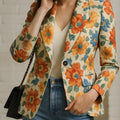 Floral Harmony Single-Button Blazer
