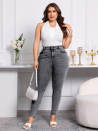 Jeans femininos oversized elásticos