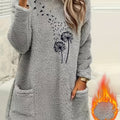 Cozy Dandelion Print Women's Knit Sweater - Autumn Essential