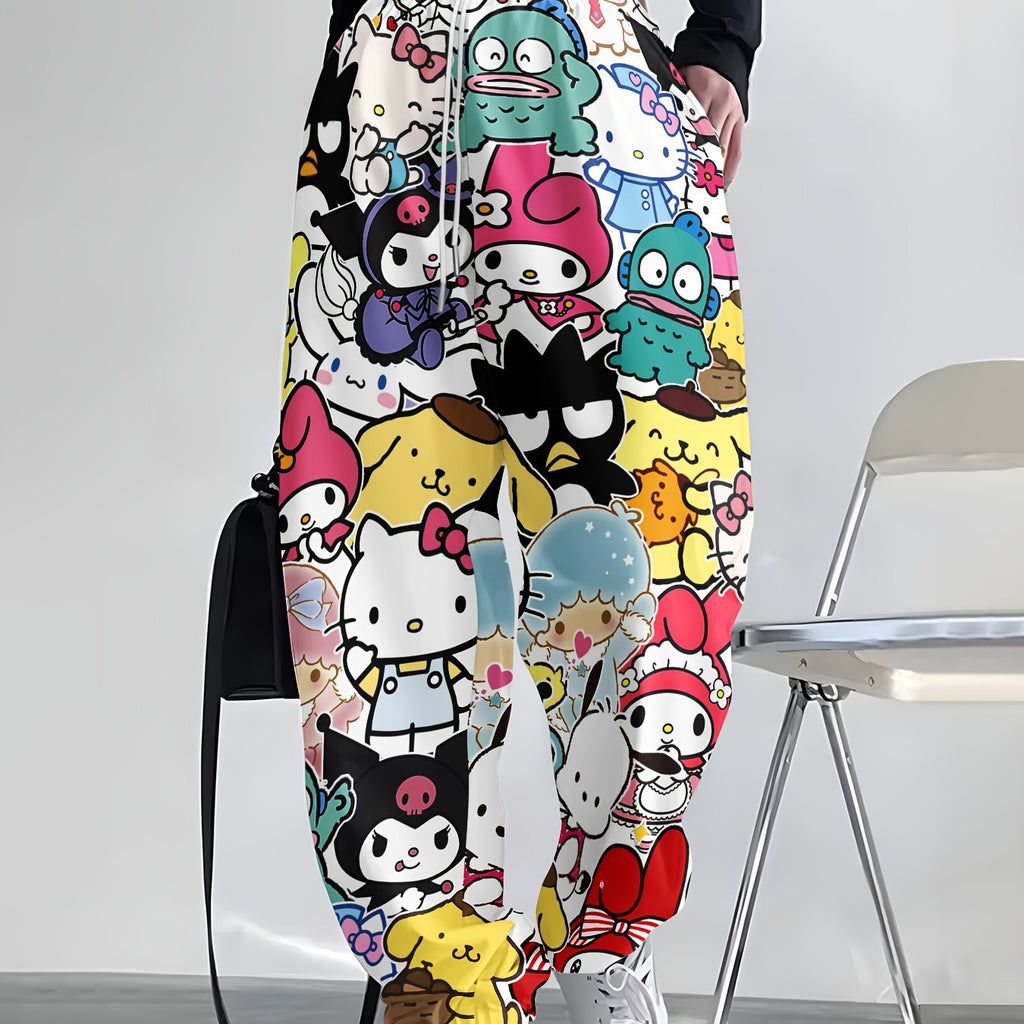 Vibrant Cartoon Print Women's Jogger Pants