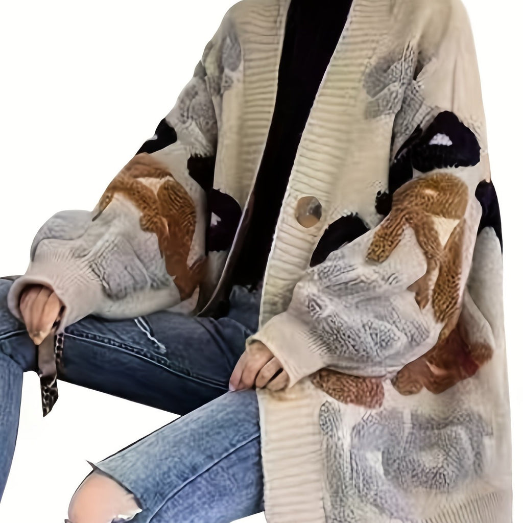 Charming Lettered Button Cardigan for Fall & Winter