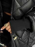 Casaco Acolchoado Xadrez Espesso e Quente para Mulheres, Novo Casaco Acolchoado Grosso e Solto para Outono/Inverno, Casaco com Capuz Quente e à Prova de Vento para Mulheres, Casaco Casual, Casaco Acolchoado Solto, Casaco Acolchoado Xadrez, Casaco Acolchoado com Capuz, Jaqueta da Moda, Casaco