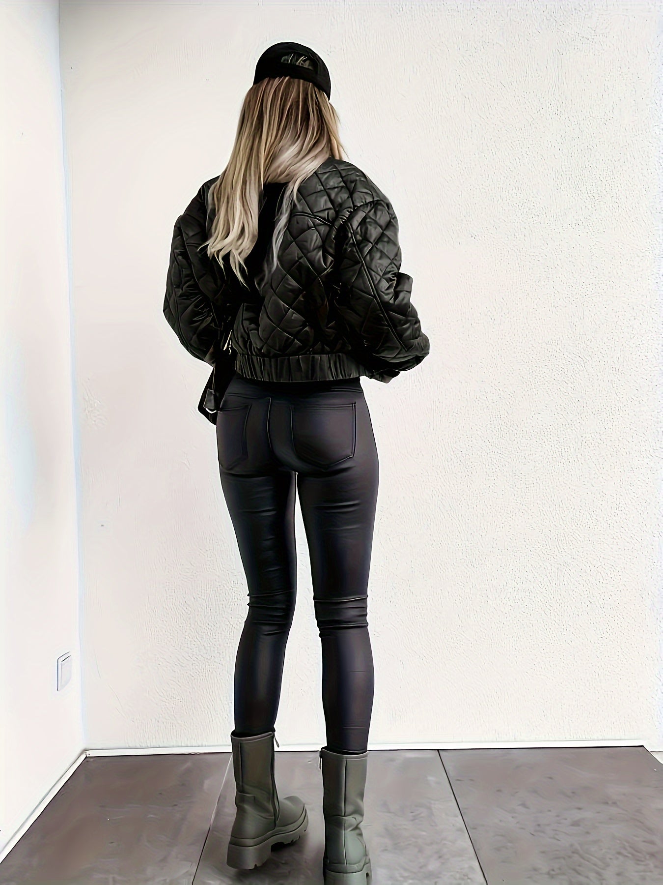 Elegant Quilted Women's Jacket- Motorcycle type