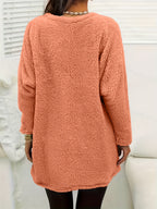 Camisola de Manga Comprida para Mulher com Forro de Lã Aconchegante e Estampado de Dente-de-Leão - Suave, Elástica e Casual para o Outono/Inverno, Laranja, Gola Redonda, Corte Normal, Roupa Casual|Top com Estampado de Dente-de-Leão|Tecido Elástico, Camisola e Camisola de Malha para Mulher, Camisola de Mulher, Camisolas de Mulher, Camisolas de Mulher Outono, roupa mulher inverno, camisolas mulher outono, camisola mulher outono