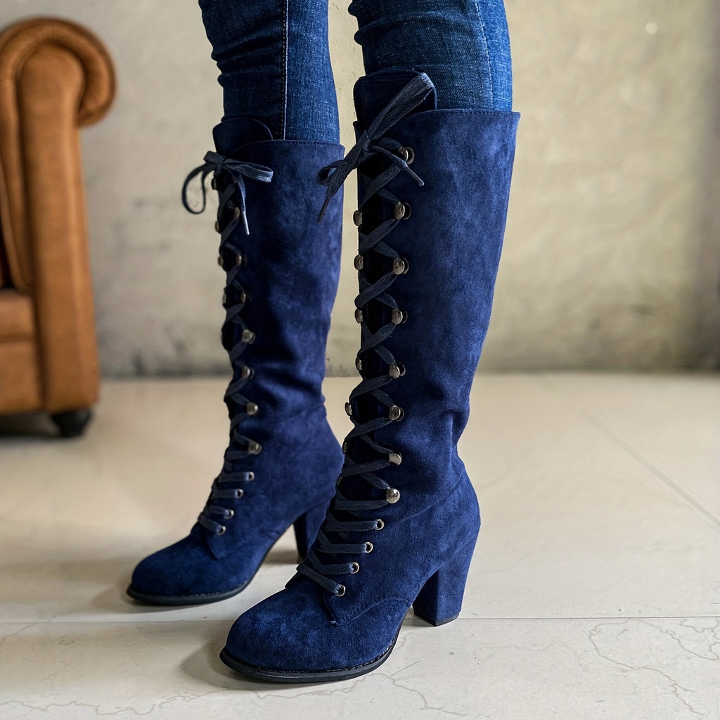 High Heel Lace-Up Winter Boots – Winter-Ready Style