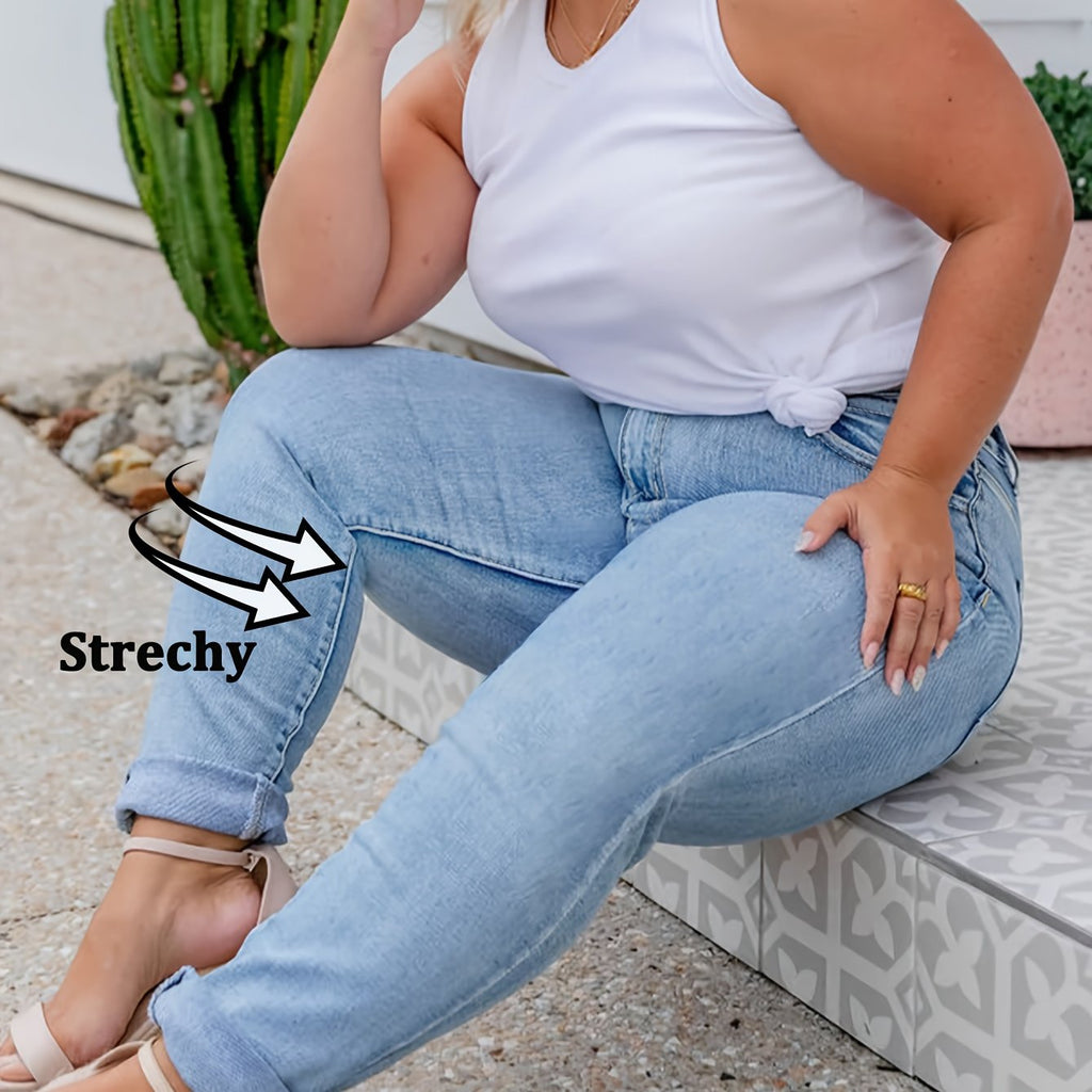 High-Waisted Stretchy Denim for Curvy Women