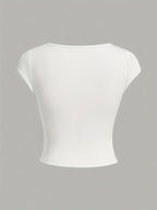 Top Curto Sexy Decote em V Profundo | Alta Elasticidade, Colete Preto Sólido Sem Mangas, Versátil para Todas as Estações, Roupa Casual e de Noite, Design Slim Fit