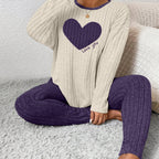 Elegant Heart Loungewear Set - Cozy Minimalist Design