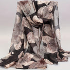 Lenço com Estampa Tropical de Hibisco Inspirado em Bali - Xale Havaiano Azul Turquesa & Rosa Coral, Leve e Quente para Praia, Festas & Viagens - Envoltório Retrô Turquesa/Branco/Rosa Coral/Marrom