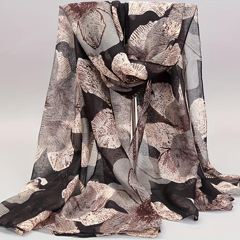 Lenço com Estampa Tropical de Hibisco Inspirado em Bali - Xale Havaiano Azul Turquesa & Rosa Coral, Leve e Quente para Praia, Festas & Viagens - Envoltório Retrô Turquesa/Branco/Rosa Coral/Marrom