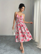 Chic Sleeveless A-Line  with Spaghetti Straps