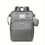 Mala de fraldas leve de grande capacidade para mulheres - Alças de ombro ajustáveis, vários compartimentos, fecho de correr e forro de poliéster para viagens, praia, férias - Cinza, Mala de fraldas, Transportador de acessórios de praia, Acessório de estilo para pais, Fecho de correr durável