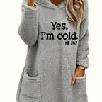 Cozy Teddy Bear Hoodie - Women's Fleece Pullover