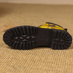 Botas curtas com estampado de abelha na moda para mulheres, botas de tornozelo com atacadores na moda, botas confortáveis para mulheres