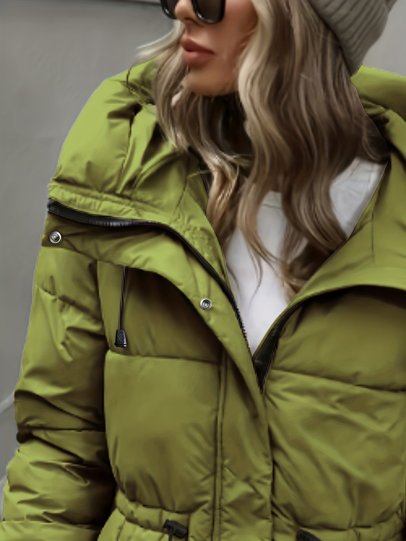 Casaco de Cor Lisa Feminino | Comprimento Midi, Manga Comprida, Detalhe de Cordão, Estilo Casual, Moda Elegante para Outono e Inverno