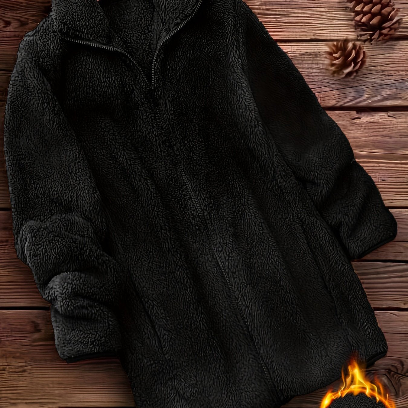 Plush Zipper Winter Jacket - Cozy Minimalist Fashion