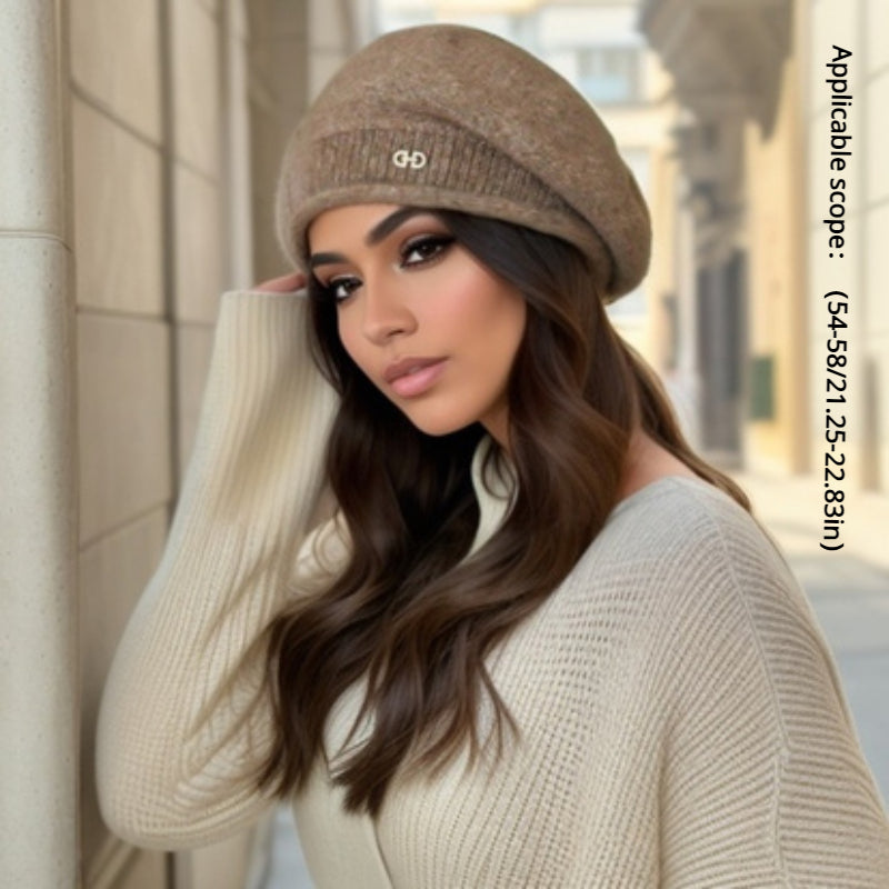 Gorro Feminino - Touca de Inverno Macia e Ajustável com Fecho de Botão, Leve e Confortável para Esportes e Looks Casuais, Lavagem Manual, Essencial para Calor ao Ar Livre, Acessório Versátil