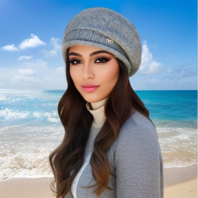 Gorro Feminino - Touca de Inverno Macia e Ajustável com Fecho de Botão, Leve e Confortável para Esportes e Looks Casuais, Lavagem Manual, Essencial para Calor ao Ar Livre, Acessório Versátil