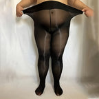 1 Par de Meias Extra Grandes de Óleo de Cavalo, Estilo Fino, Tamanho Grande para Mulheres Plus-Size, Meia-Calça Aurora de Alta Elasticidade e Afinamento