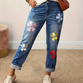 Floral Stretch Jeans for Effortless Charm