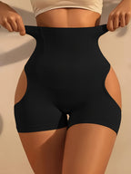 Calcinha de Cintura Alta com Controle de Barriga e Levantamento de Bumbum para Mulheres - Calcinha Modeladora Respirável com Realçador de Bumbum, Cueca Baixa Lisa e Sem Costura para Uso Diário, Academia e Pós-Parto (Preta) - Lavável na Máquina